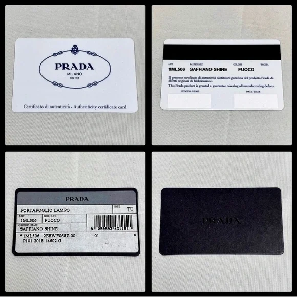 Auth PRADA Bundle Long Wallet Saffiano Shine Fuoco Red Leather, Box & Card - Picture 12 of 12